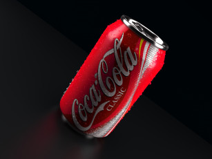Картинка бренды coca-cola капли банка