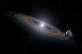 Картинка космос арт вселенная кольца звезда астероид