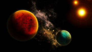 Картинка космос арт туманность цвет свет планета вселенная небо звезды