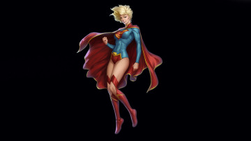 Картинка рисованные комиксы kara zor-el supergirl dc comics взгляд плащ костюм