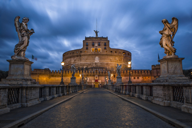 Обои картинки фото castel sant`angelo in rome, города, рим,  ватикан , италия, мост, замок