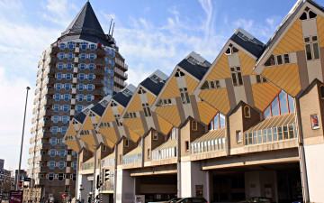 Картинка города -+здания +дома роттердам необычные кубические дома