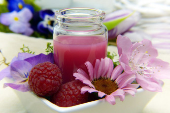 Картинка еда напитки +сок малина цветы сок