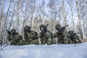 Картинка оружие армия спецназ лес снег солдаты