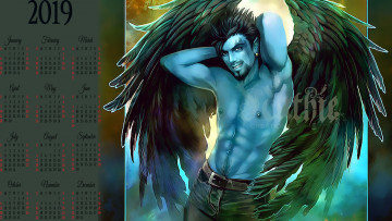 Картинка календари фэнтези мужчина крылья