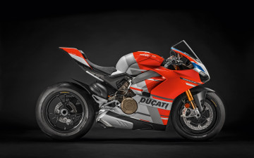 обоя 2019 ducati panigale v4 s corse, мотоциклы, ducati, серый, дукати, panigale, новый, оранжевый, вид, сбоку, итальянский, спортбайк