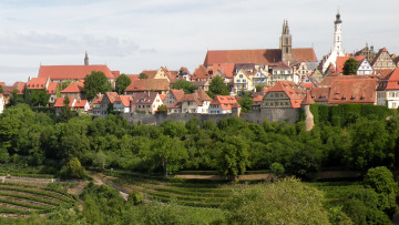 Картинка города панорамы германия rothenburg