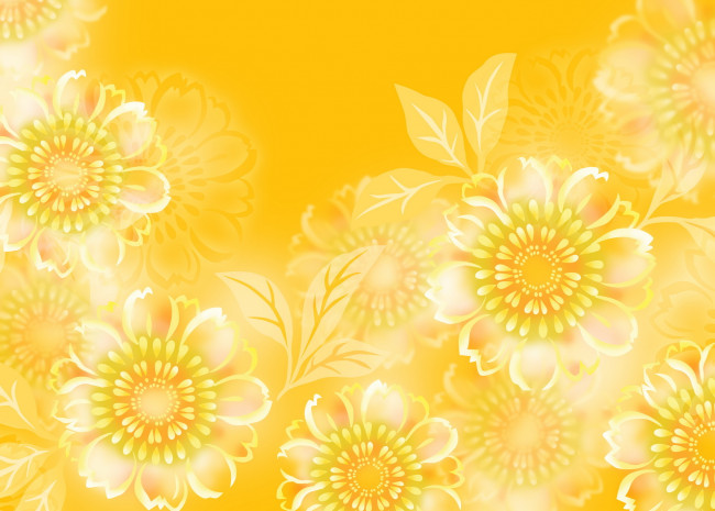 Обои картинки фото векторная графика, цветы, желтый, листья