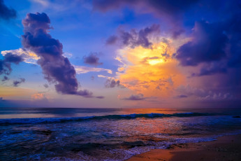 Картинка природа восходы закаты небо вечер индонезия бали dreamland beach