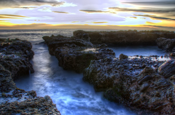 Картинка природа побережье сша горизонт рассвет камни море калифорния