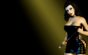 Картинка видео+игры bioshock+infinite девушка плетка грудь платье взгляд тело bioshock infinite elizabeth