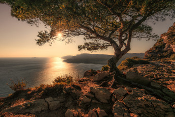 Картинка природа восходы закаты море побережье рассвет скалы камни