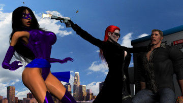 Картинка 3д+графика фантазия+ fantasy девушки оружие фон взгляд