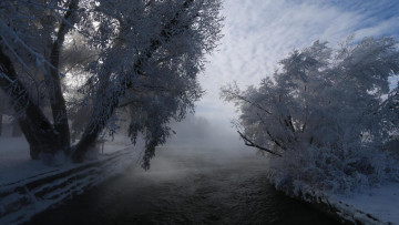 Картинка природа реки озера река снег