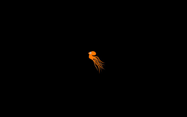 Обои картинки фото рисованное, минимализм, оранжевый, фигура, осьминог