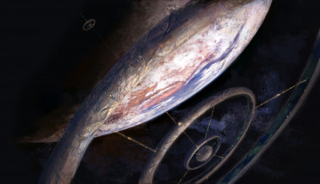 Картинка фэнтези космические+корабли +звездолеты +станции иной мир космос станция орбита планета