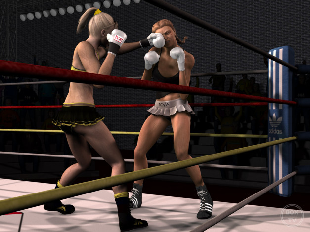 Обои картинки фото 3д графика, спорт , sport, взгляд, девушки, фон, бокс, ринг