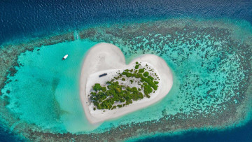 Картинка природа моря океаны океан остров рай сверху мальдивы лагуна republic of maldives