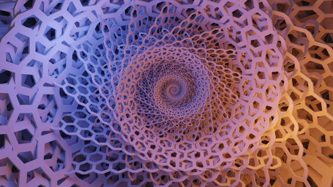 Обои картинки фото 3д графика, фракталы , fractal, спираль, сеть, ячейки