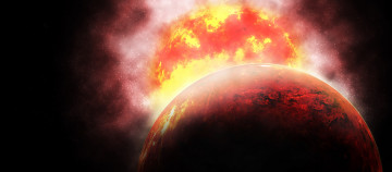 Картинка космос арт планета взрыв звезды