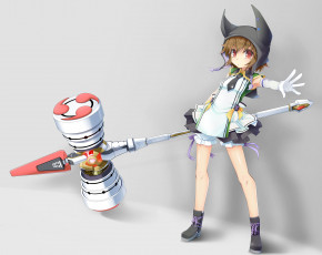 Картинка аниме -weapon +blood+&+technology девушка капюшон оружие