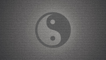 Картинка 3д+графика инь-Янь+ yin+yang серый