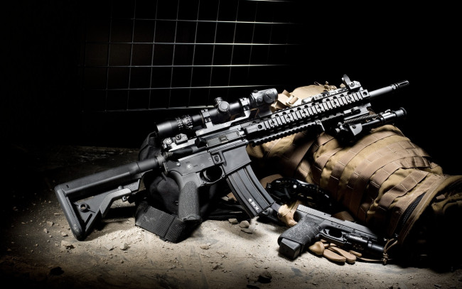 Обои картинки фото оружие, автоматы, m4, прицел, винтовка