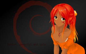 Картинка компьютеры debian логотип фон взгляд девушка