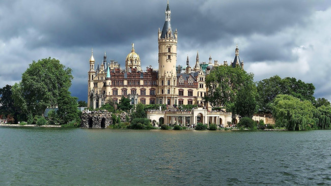 Обои картинки фото города, замок шверин , германия, castle, schwerin