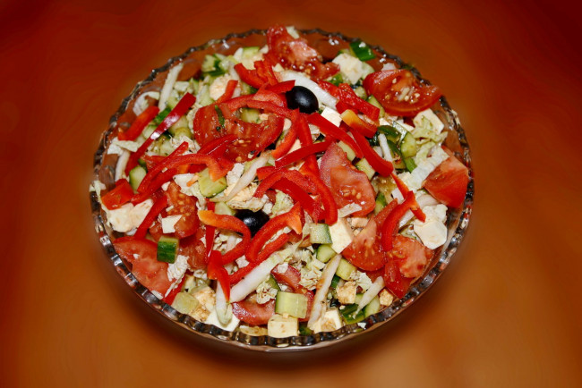 Обои картинки фото еда, салаты,  закуски, салат, помидоры, томаты