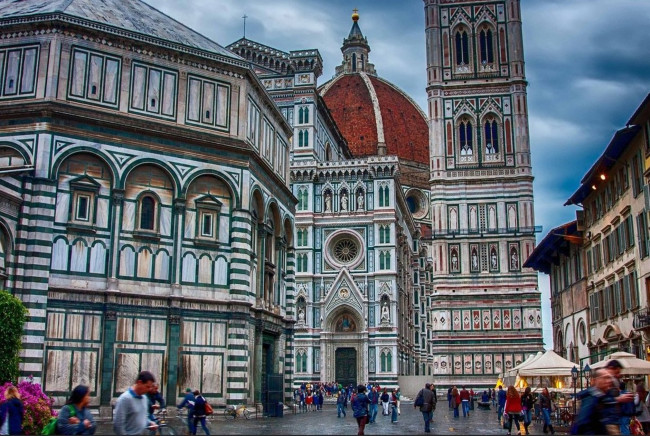 Обои картинки фото соборная площадь,  флоренция, города, флоренция , италия, дом, здание, город