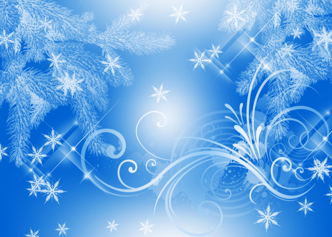 Обои картинки фото праздничные, векторная графика , новый год, снежинки
