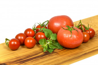 Картинка еда помидоры мята красные спелые
