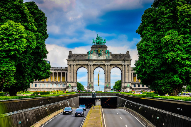 Обои картинки фото города, брюссель, бельгия, тоннель, арка