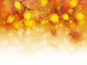 Картинка векторная+графика природа пузыри блески осень листья веточка