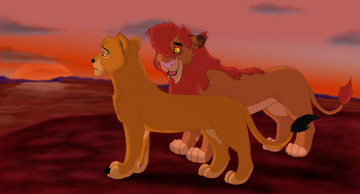Картинка рисованные животные +львы львы