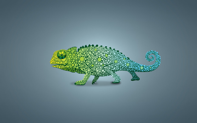 Обои картинки фото рисованные, минимализм, chameleon, зеленый, ящер, хамелеон