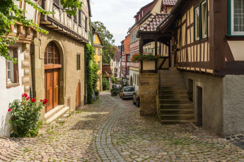 Картинка германия города -+улицы +площади +набережные машины цветы дома
