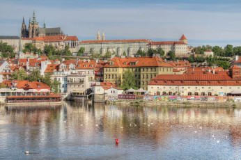 Картинка prague города прага+ Чехия панорама река