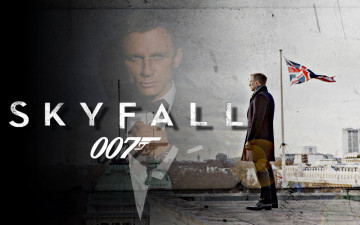 обоя кино фильмы, 007,  skyfall, крыша, здания, флаг, пальто, джеймс, бонд