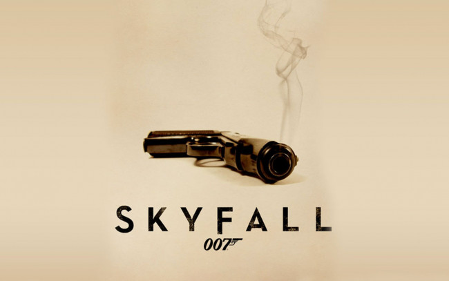 Обои картинки фото кино фильмы, 007,  skyfall, надпись, пистолет