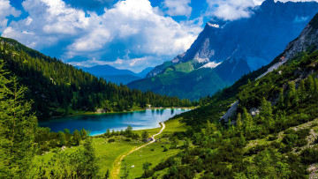 Картинка seebensee tirol austria природа реки озера
