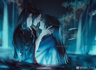 Картинка аниме mo+dao+zu+shi вэй усянь лань ванцзы водопады озеро