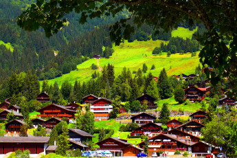 Картинка швейцария ормон десю города пейзажи горы панорама