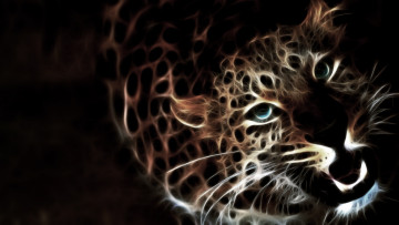 Картинка 3д графика animals животные леопард