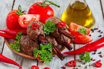 Картинка еда мясные+блюда корица кебаб помидор чили