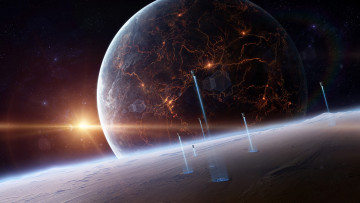 Картинка космос арт by pipper-svk лучи света блики acheron планета