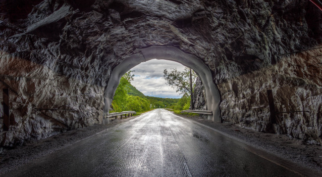 Обои картинки фото природа, дороги, road, tunnel, from, sulithjelma