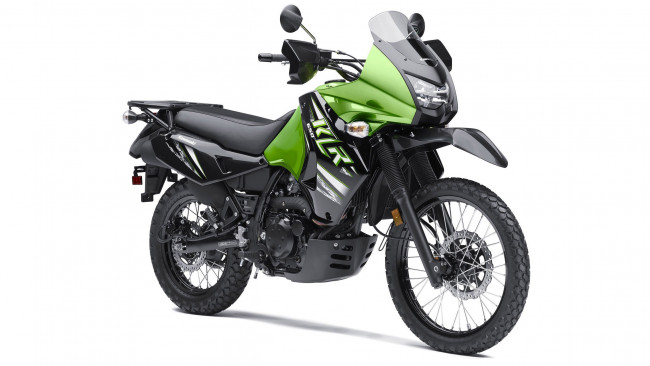 Обои картинки фото мотоциклы, kawasaki, зеленый, klr650