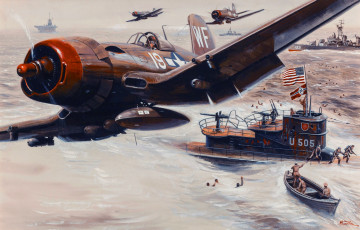 Картинка рисованное армия корабли пилот люди истребитель подводная лодка сражение